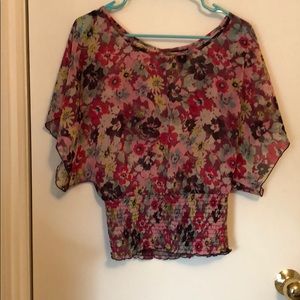 floral crop top blouse